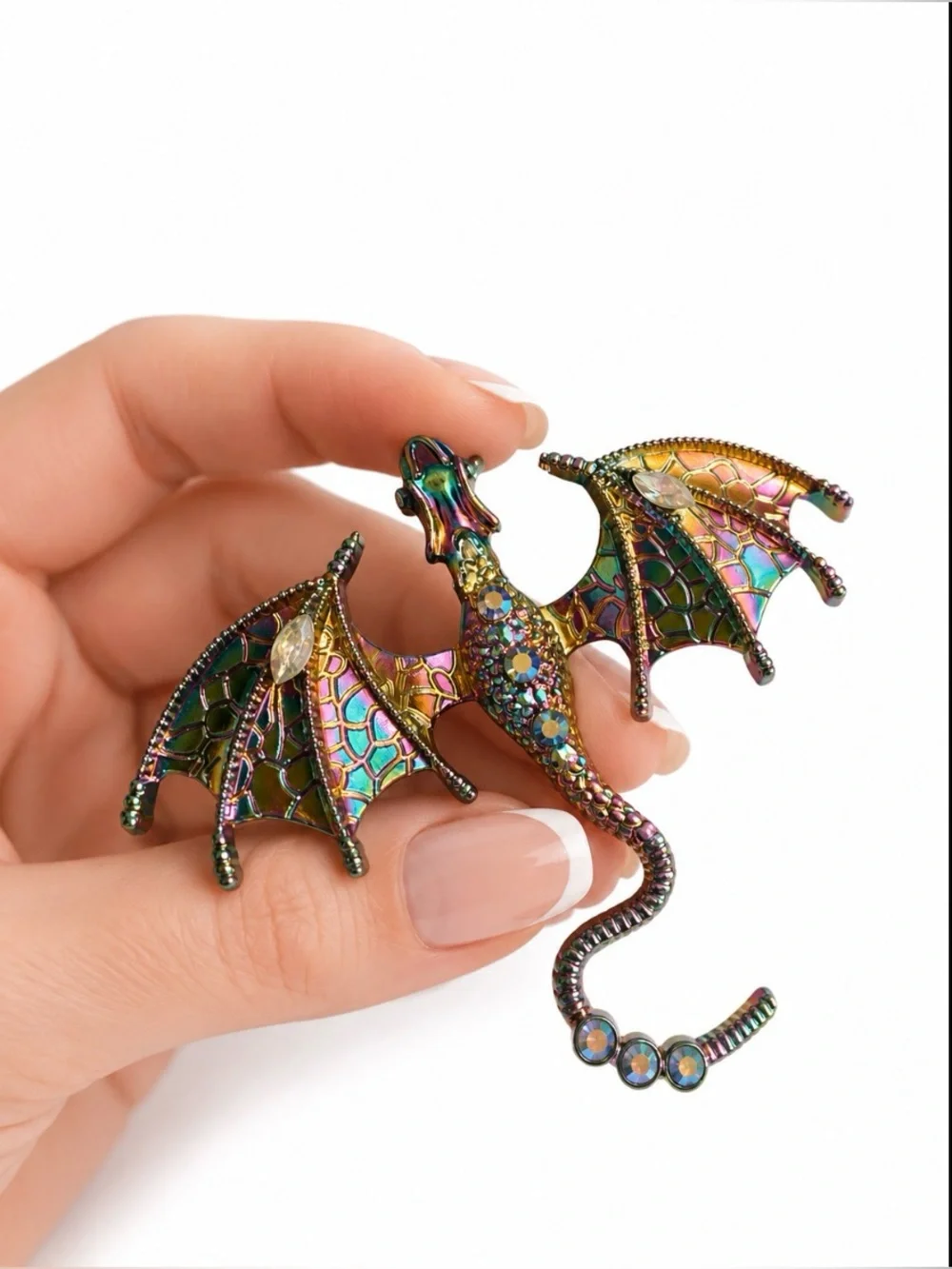Dragon Fantasy Oil Slick Brooch Flying Dragon Modern